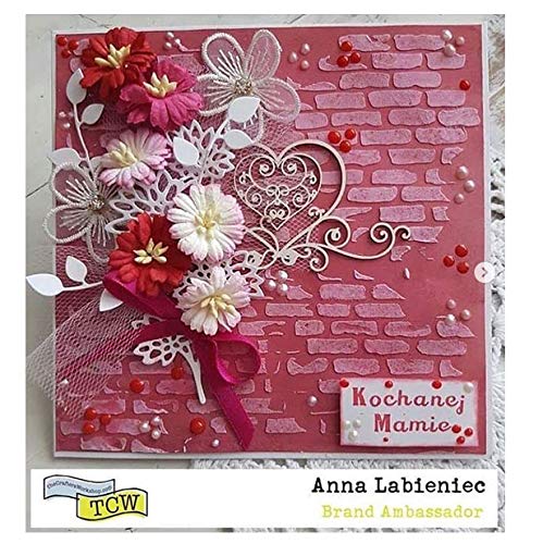 The Crafters Workshop Reusable Stencils for Crafts, Art, Journaling, Scrapbooking, Card Making, Airbrushing, Painting or Mixed Media, 2 Pk, 6" x 6", Micro Bricks/Bricks