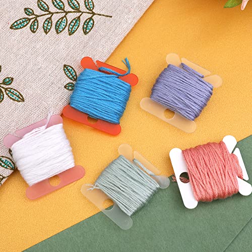 Plastic Floss Bobbins, 150 Plastic Bobbins(Pink), Embroidery Floss Cards for Cross Stitch Thread Craft DIY Sewing Storage, Hard Floss bobbins