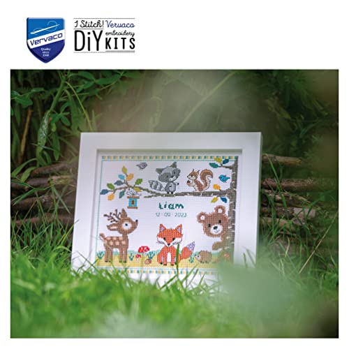 Vervaco Counted Cross Stitch Kit Forest Animals 11.2" x 9.6"