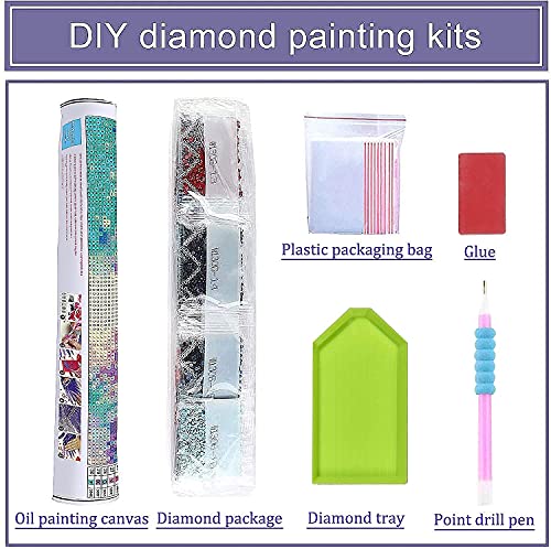 Cow Diamond Painting Kits, 5D Diamond Art Kits Full Drill Diamond Painting Kits for Adults Kids Beginner, Painting with Diamond Dots Arts and Crafts for Adults Cow Picture Home Decor 12X 16 inch
