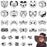 40 Pieces Face Paint Stencils Face Painting Kit Includes 30 Pieces Pumpkin Paint Stencils Masquerade Painting Stencils Bat Face Stencils 10 Pieces Paint Brushes for Party Face Drawing Makeup