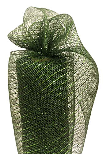 4 Rolls of 10 inches Decorative Harvest Mesh in Fall Colors, Orange, Yellow, Green and Brown,10 Yards Each