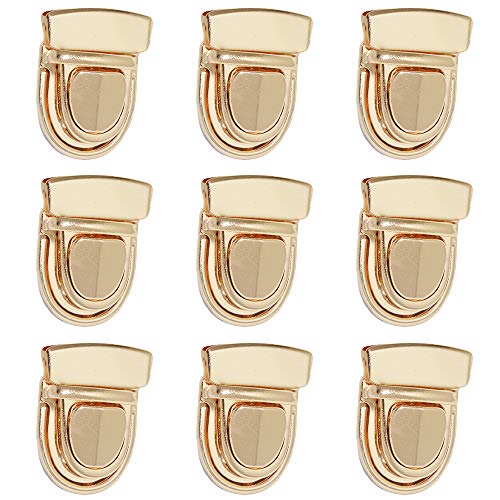 Nifocc Tuck Lock Clasp Catch Purse Thumb Lock Purse Buckle Fasteners Wallet Buckle Purse Metal Clasp Locks for DIY Craft Wallets Bag Leather Handbags Making Gold 9 Pcs