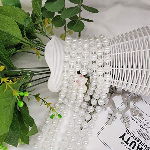 AdasBridal 10mm Pearls for Craft Faux Pearl Beads Garland Pearl Bead Roll Stand Bead Trim String of Pearls for Party Home Decoration, 10M/32ft per Roll, White