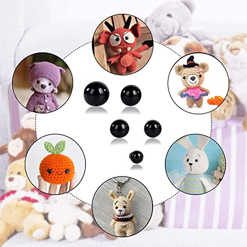 Vanblue Safety Eyes 300Pcs 6-12 mm Plastic Safety Eyes Craft Eyes with Washers for Amigurumi Stuffed Animal Crochet Projects Teddy Bear Puppet Toys DIY Crafts Making