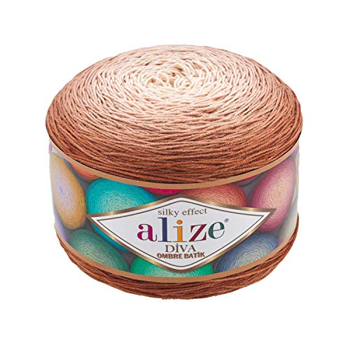 Alize Diva Ombre Batik Silky Effect 100% Microfiber Acrylic Yarn Thread Crochet Art Lace Craft 1 skn 250gr 957yds Hand Knitting Yarn (7375)