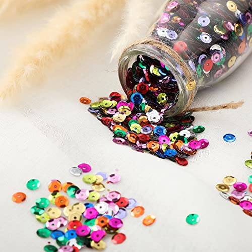 40000 Pieces Bulk Sequins for Craft Holiday Sequins 6 mm DIY Sequins Loose Sequin for Jewelry Craft Making with Plastic Box, 160 Grams (Simple Style)