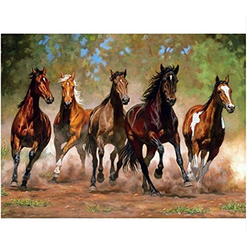 DIY 5D Diamond Painting Kits for Adults, Full Drill Embroidery Pictures Arts Crafts for Home Wall Decor Dislocated Wild Horse 15.7 × 11.8Inches