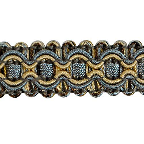 Expo International Gabrielle Decorative Braid Trim, 20-Yard, Slate/Chocolate