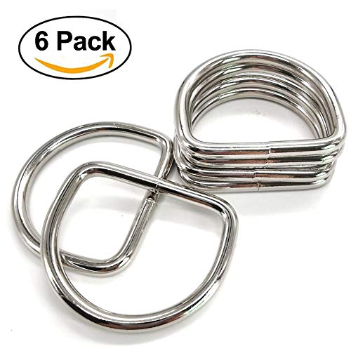 2 inch Metal d Rings 2” Ring Metal D Ring 2 inch 6mm Thickness 6 Pack Welded D Rings for Macrame Plant Hangers