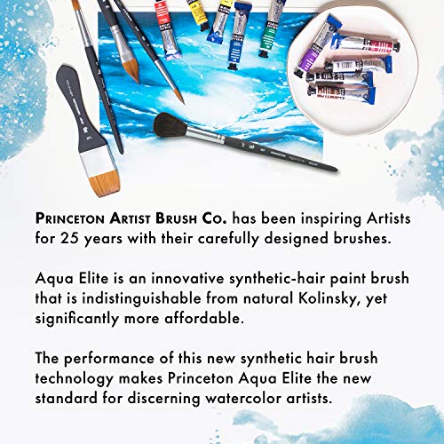 Princeton Aqua Elite, Series 4850, Synthetic Kolinsky Watercolor Paint Brush,Travel Round, 4
