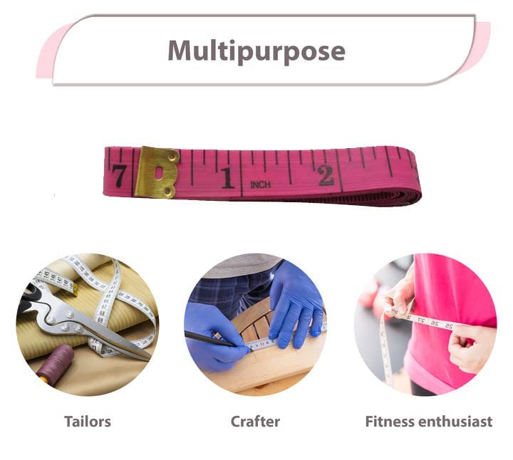 Measuring Tape - 4 Pack Body & Fabric Measure Tape for Sewing, Seamstress, Tailor, Cloth, Waist, Crafting, Fitness, Dual Sided Multipurpose Metric Tape- 60 inches