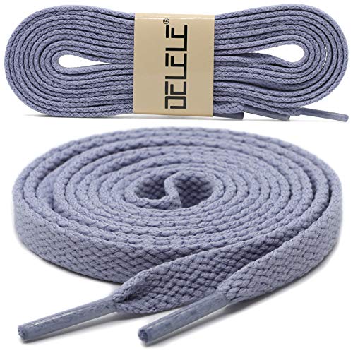 DELELE 2 Pair 63 inches Flat Shoe Laces for Athletic Running Sneakers Shoes Coral Blue