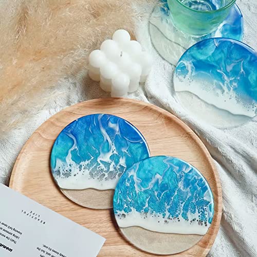 4 PCS Thickened Coaster Resin Molds, Coaster Silicone Molds for Epoxy Resin, Coaster Molds for Resin Casting, Epoxy Resin Molds for DIY Resin Coasters Bowl mats, Candle Holders, Home Decoration.