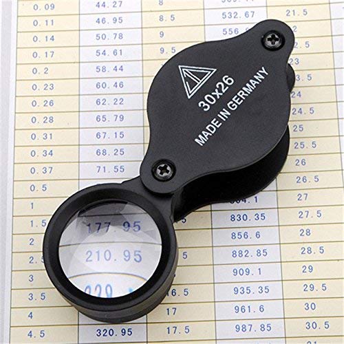 30X 26MM Pocket Folding Magnifying Glass Jewelry Eye Loupe for Gemstone Jewelry Coin Stamp