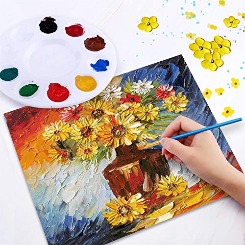 Painting Brush Palette Set, with 6 Packs of 60 Brushes and 6 Palettes,Nylon Brush Head, Suitable for Oil Watercolor, etc, Perfect Art Painting Set.