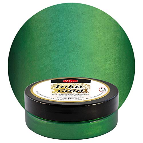 Viva Decor® Inka Gold (Emerald, 2,2 oz) metallic acrylic paint - craft paint set - effect paints - craft paints acrylic sets - apply, polish - done! - Made In Germany