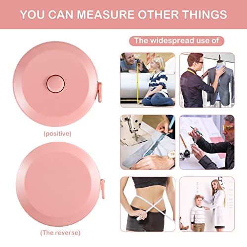 Soft Retractable Measuring Tape Double-Scale 60-Inch/150cm for Body Measuring Metric Tape Measure Sewing Craft Cloth Tape Measure Tailor Cloth Knitting Home Craft Measurements (12 Colors)