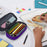 Big Capacity Pencil Case 3 Compartments Canvas Bag Multifunctional Marker Pen Pouch Holder Office College School Durable Portable Large Storage Bag for Kids Teens Student Adults Purple