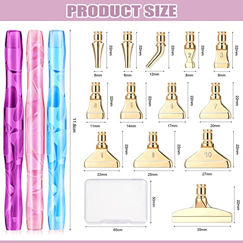 ZYNERY 40 PCS Diamond Painting Pens Kit, 13 PCS Stainless Steel Tips for Diamond Painting Accessories with 12 Clay, Diamond Art Pens 5D Diamond Painting Tools for DIY Craft (Gold)