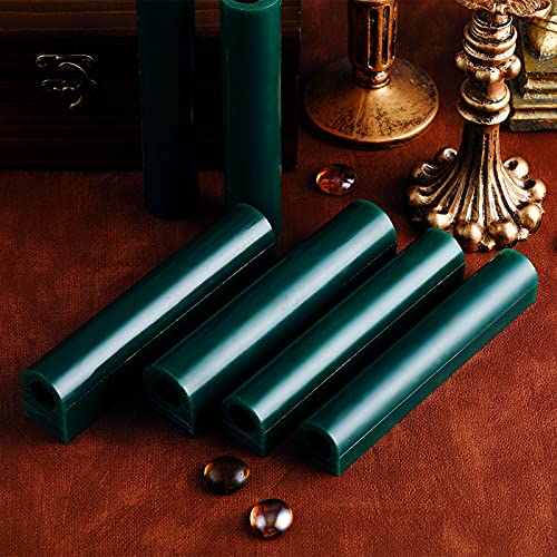 6 Pieces Carving Wax Ring Tube Green Ring Carving Wax Hole Round Wax Tubes Ring Hard Modeling Wax for Jewelry Ring Casting Mold Kit Ring Making, Different Sizes