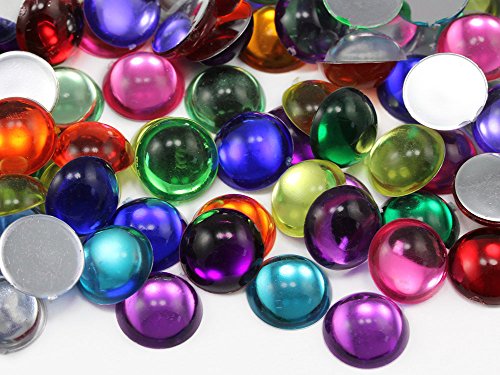 KraftGenius Allstarco 15mm Pearl (Molded) .PRL Round Flat Back Acrylic Cabochons Plastic Gems for Crafts Costume Embelishments Card Making Jewels Jewelry Making Supplies Cosplay Jewels - 30 Pieces