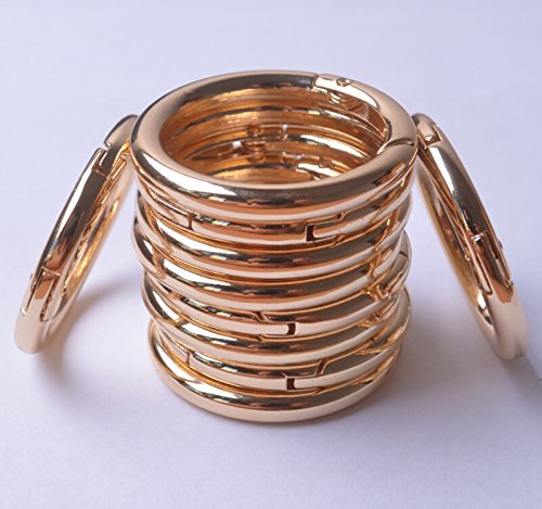 Wento 10pcs 1 1/4''(32mm) Gate Light Gold O Ring Round Carabiner Snap Clip Trigger Spring Keyring Buckle WTOR001 (1 1/4'', Light Gold)