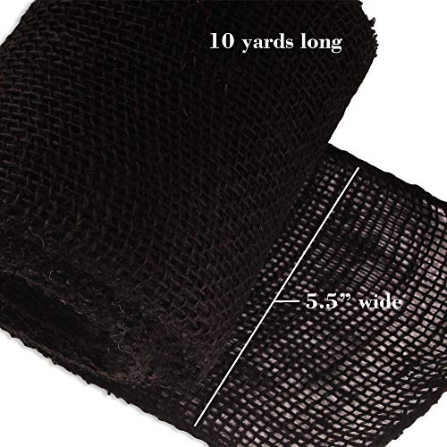 BambooMN 5.5" Inch Wide Color Burlap Fabric Jute Craft Ribbon Roll, 3 Rolls of 10 Yards, Steel Blue