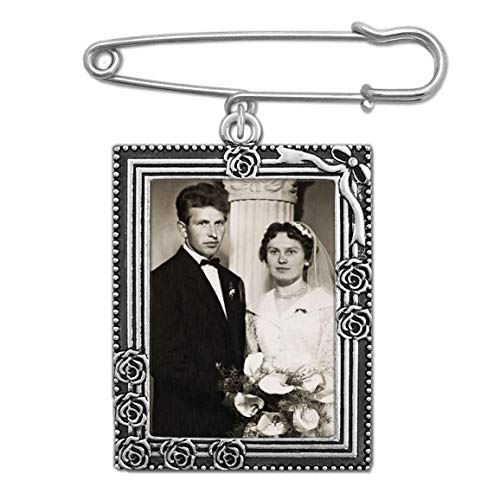 Wedding Boutonniere Bouquet Charm Pin Rose Portrait Frame Photo Charm Mother of The Bride Groom with Photo Resizing Software