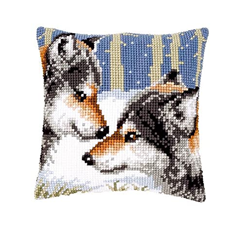 Vervaco Two Wolves Cushion Front Chunky Cross Stitch Kit