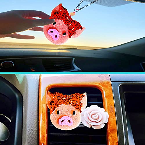 Rifanda Silicone Molds for Freshie, Freshies Molds Aroma Bead Soap Making Supplies Car Freshener Mold, Oven Safe Shiny Candle Molds Pig Head Silicone Soap Molds for Home Office Car