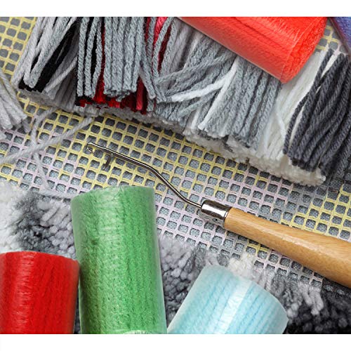 10 Colors Latch Hook Yarn Pre-Cut Rug Yarn Colorful Sewing Replace Yarn Threads for Making Pillowcases, Blankets and DIY Latch Hook Projects (12)