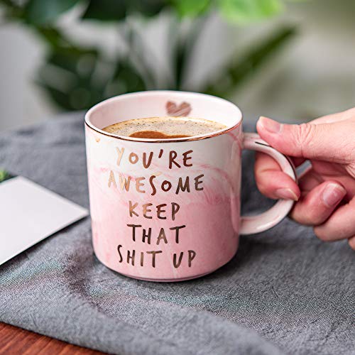 Thank You Gifts - Funny Inspirational, Thoughtful, Birthday, Friendship, New Job Gifts Ideas for Women Friends, Coworkers, Boss, Employee - Graduation Gifts for Her - Ceramic Coffee Cup