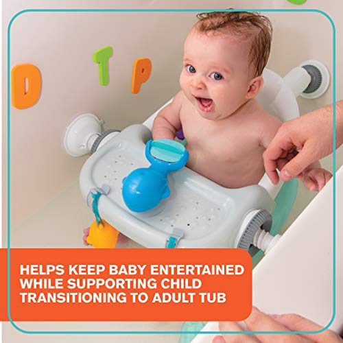 Summer My Bath Seat with Toys – Baby Bathtub Seat for Sit-Up Bathing with Backrest Support, Plus Fun Bath Toys – Easy to Set-Up, Remove, and Store, with Secure Suction Cups, Mint, 4 Piece Set