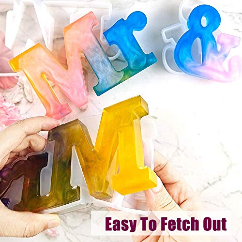 4 Pcs Letters Resin Molds, Mr & Mrs Love Home Family Sign Crystal Resin Casting Molds, Epoxy Resin Molds for DIY Home Wall Table Decoration/Thanksgiving Christmas Gift Ideas