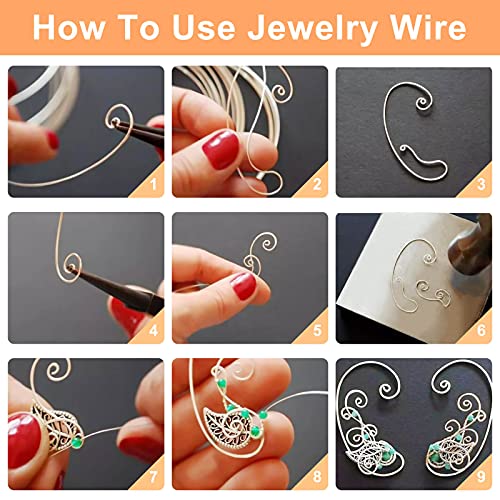 18 Gauge Wire for Jewelry Making, Evatage 6 Rolls Jewelry Craft Wire Tarnish Resistant Copper Beading Wire for Jewelry Making Supplies and Crafts