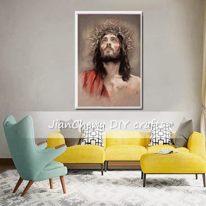 Jesus Christ Diamond Painting Craft Painting Kit Full Drill Crystal Painting Dots Art Kit for Wall Decoration God Bless Gifts Arts and Crafts (12x16 inch/30cmx40cm)