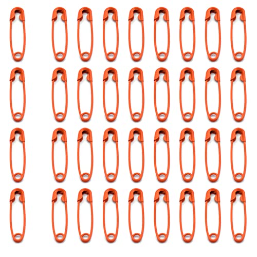 SHUNLONG Mini Safety Pins Light Bulb Pins Gourd Pins Knitting Pins Used for Clothing Making Sewing Crafts Home Accessories 100PCS (Orange) (1221-1)