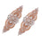 WEZTEZ Crystal Rhinestone Applique Patch with Beaded Pearls Embellishments DIY Sewing Appliques for Dress Headpieces Garters Shoes (Rose Gold, 2 pcs)
