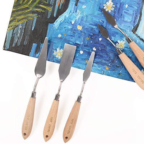 CONDA 11 Piece Stainless Steel Spatula Palette Knife Professional Palette Knife Painting Wood Handle