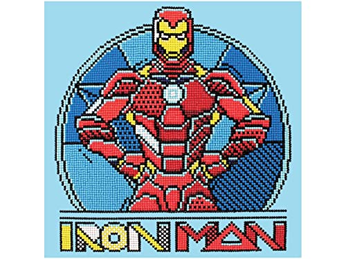 Camelot Dots Marvel Collection of Diamond Facet Painting Art Kits, 12.6" x 12.6", Iron Man Armoury
