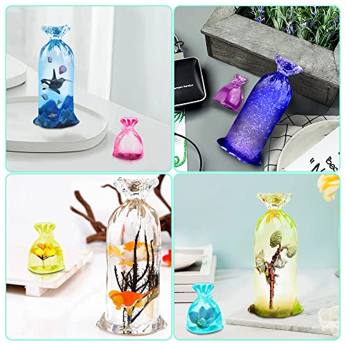 2 Pcs Lucky Bag Resin Mould Set, lyfLux Big and Mini Lucky Bag Resin Molds 3D Resin Molds Silicone for DIY Home Decor, Flower Specimen Preservation and Lucky Charms Keychain