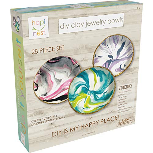 Hapinest DIY Clay Jewelry Dish Arts and Crafts Kit Gifts for Girls Kids Ages 8 9 10 11 12 Years Old