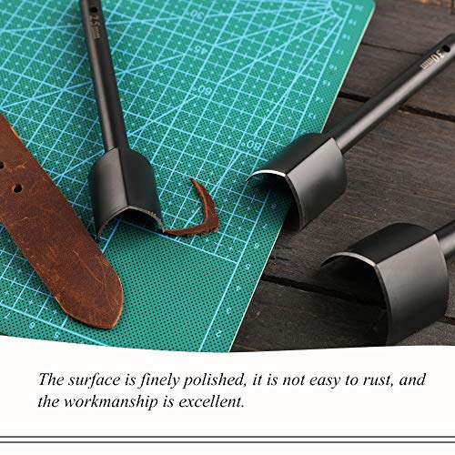 DIUDUS 3 Sizes 0.98/1.18/1.57 Inch V-Shaped DIY Leather Cutting Tools Leather Craft Punch Cutter for Strap Belt Bag Wallet (25mm, 30mm, 40mm)