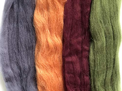 T.F GHG Needle Felting Wool Roving 8 Colors Set,15G/Color Total 120G/4.23OZ, 100% Natural Wool for Felting Yarn Craft Supplies, Needlecrafts for Starter Beginner (Earth)