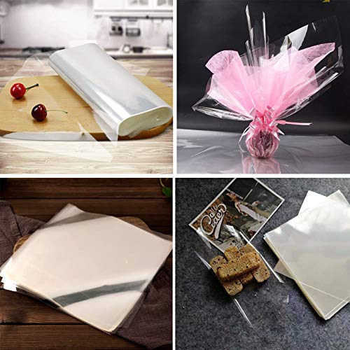 Clear Cellophane Sheets,12x12 Inches Cello Sheets, Cellophane Wrap for Candy, DIY Arts Crafts Decoration and More