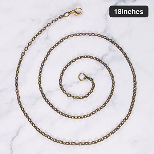 TecUnite 24 Pack Bronze Link Cable Chain Necklace DIY Chain Necklaces (18 Inch)