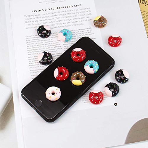 AUEAR, 30 Pack Resin Donut Charms Beads Donuts Flat Back Charm