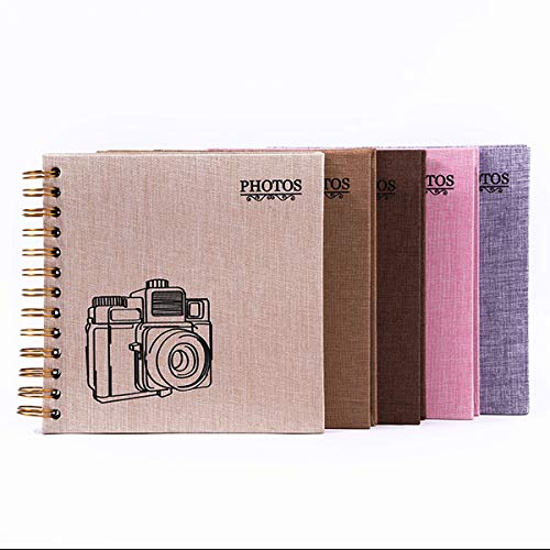 Enyuwlcm Linen Hardcover Small Scrapbook with Black Pages 4 x 6 Handmade Photo Album DIY Album Book Suitable for School Kids Girl 40 Pages Pink
