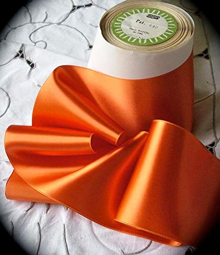 IHKFILAN Double Faced Satin Ribbon 1.5Inch x25 Yards Double Sided Solid Polyester Ribbon for Gift Wrapping Party Hair Braids Bow Baby Shower Decoration Floral Arrangement Craft Supplies,Tarrid Orange